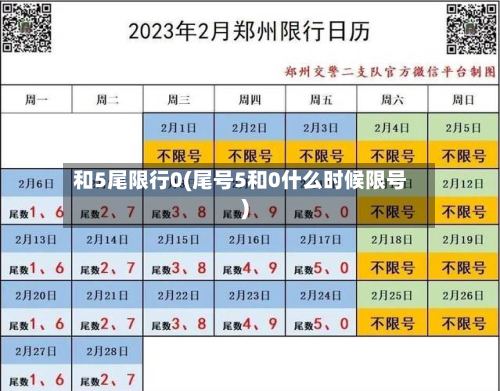 和5尾限行0(尾号5和0什么时候限号)