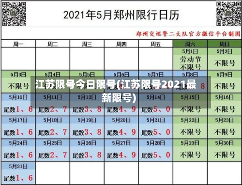 江苏限号今日限号(江苏限号2021最新限号)