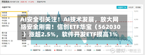 AI安全引关注！AI技术发展，放大 *** 安全刚需！信创ETF华宝（562030）涨超2.5%，软件开发ETF摸高1%