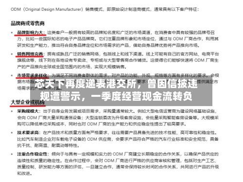 芯天下再度递表港交所	，曾因信披违规遭警示，一季度经营现金流转负-第2张图片