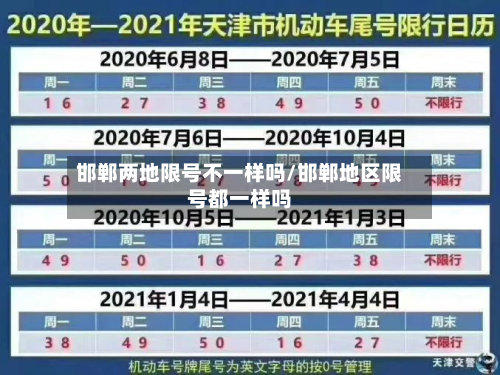 邯郸两地限号不一样吗/邯郸地区限号都一样吗
