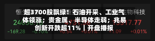 超3700股飘绿！石油开采、工业气体领涨；贵金属、半导体走弱；兆易创新开跌超11%｜开盘播报-第2张图片