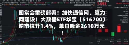 国常会重磅部署！加快通信网	、算力网建设！大数据ETF华宝（516700）逆市拉升1.4%，单日吸金2618万元！-第2张图片