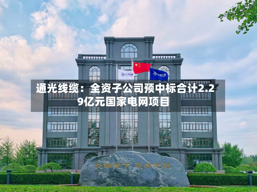 通光线缆：全资子公司预中标合计2.29亿元国家电网项目