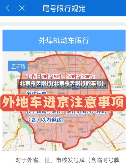 北京今天限行(北京今天限行的车号)
