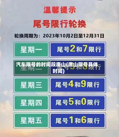 汽车限号的时间段唐山(唐山限号具体时间)-第2张图片