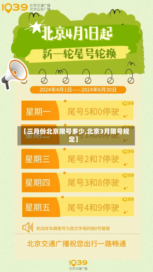 【三月份北京限号多少,北京3月限号规定】