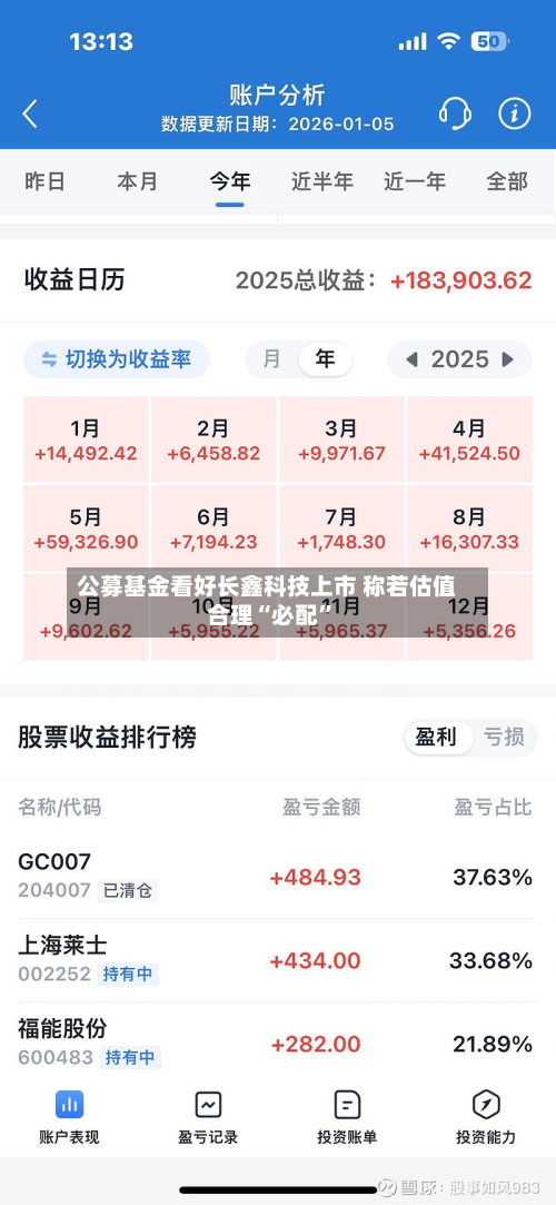 公募基金看好长鑫科技上市 称若估值合理“必配	”-第3张图片