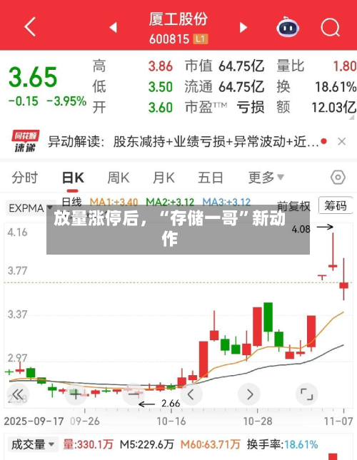 放量涨停后	，“存储一哥	”新动作-第3张图片