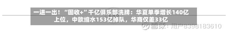 一进一出！“固收+	”千亿俱乐部洗牌：华夏单季增长140亿上位	，中欧缩水153亿掉队，华商仅差33亿-第2张图片