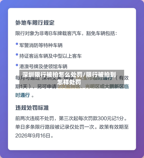 深圳限行被拍怎么处罚/限行被拍到怎样处罚