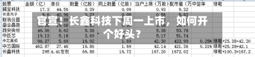 官宣！长鑫科技下周一上市，如何开个好头？-第2张图片