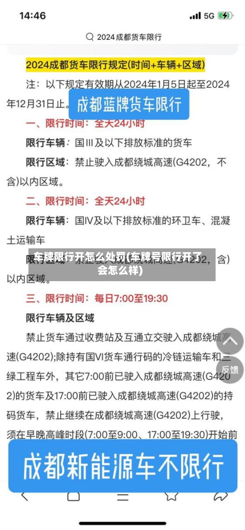 车牌限行开怎么处罚(车牌号限行开了会怎么样)