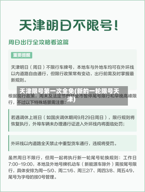 天津限号之一次全免(新的一轮限号天津)