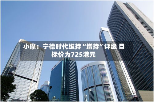 小摩：宁德时代维持“增持”评级 目标价为725港元-第2张图片