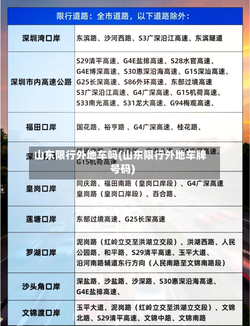 山东限行外地车吗(山东限行外地车牌号码)-第3张图片