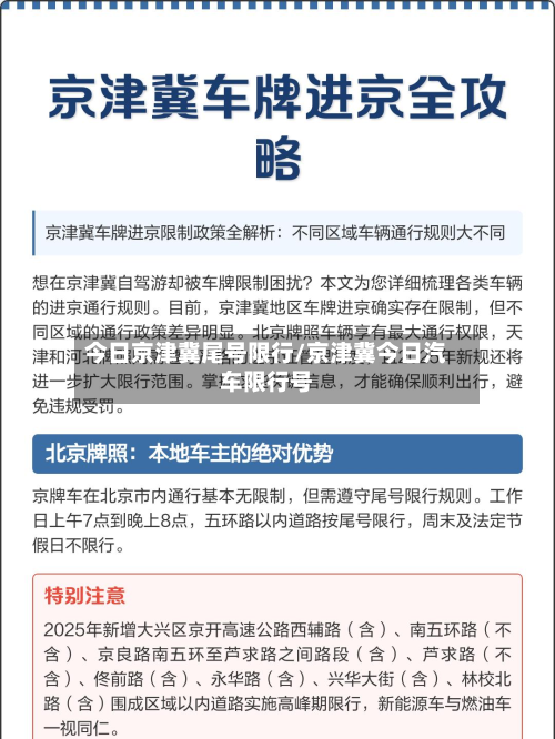 今日京津冀尾号限行/京津冀今日汽车限行号-第2张图片