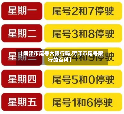 【菏泽市尾号六限行吗,菏泽市尾号限行的百科】-第2张图片