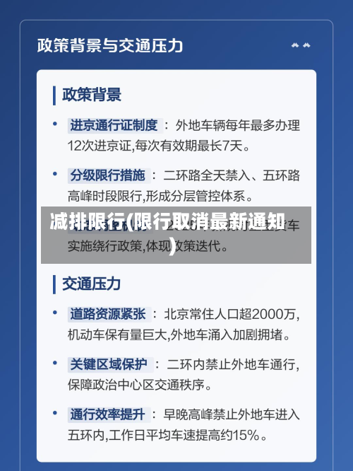 减排限行(限行取消最新通知)-第1张图片