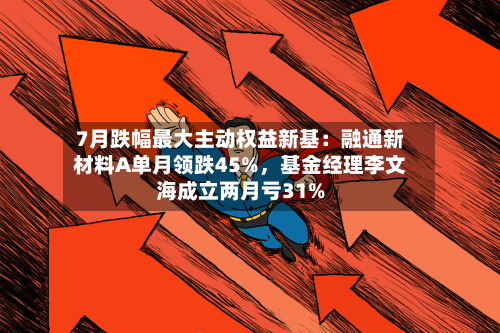 7月跌幅更大主动权益新基：融通新材料A单月领跌45%，基金经理李文海成立两月亏31%