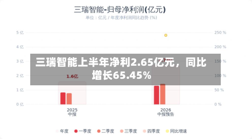 三瑞智能上半年净利2.65亿元，同比增长65.45%-第3张图片