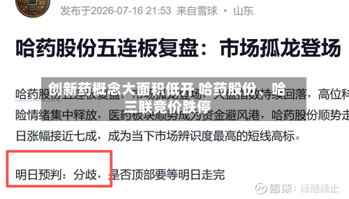 创新药概念大面积低开 哈药股份、哈三联竞价跌停-第2张图片