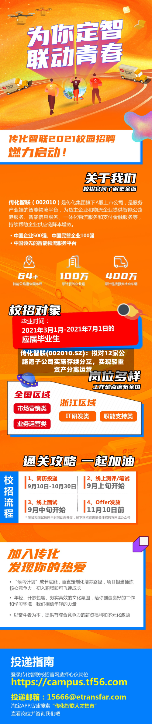 传化智联(002010.SZ)：拟对12家公路港子公司实施存续分立，实现轻重资产分离运营-第2张图片