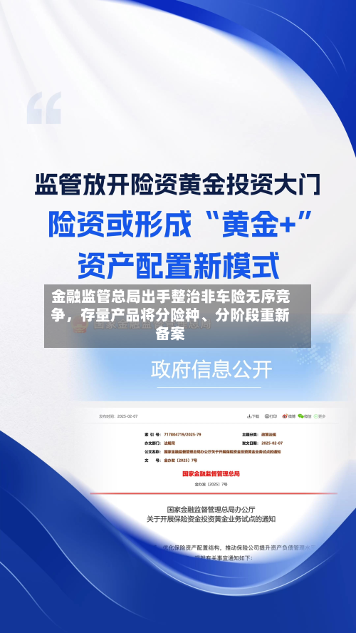 金融监管总局出手整治非车险无序竞争	，存量产品将分险种	、分阶段重新备案-第2张图片