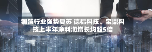 铜箔行业强势复苏 德福科技、宝鼎科技上半年净利润增长均超5倍-第2张图片