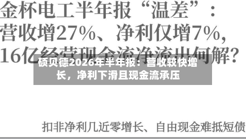 硕贝德2026年半年报：营收较快增长，净利下滑且现金流承压-第3张图片