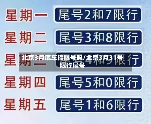 北京3月底车辆限号吗/北京3月31号限行尾号-第2张图片