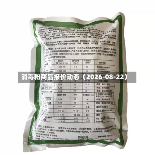 消毒粉商品报价动态（2026-08-22）-第1张图片