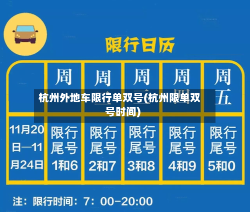 杭州外地车限行单双号(杭州限单双号时间)