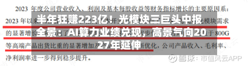 半年狂赚223亿！光模块三巨头中报全景：AI算力业绩兑现，高景气向2027年延伸-第2张图片