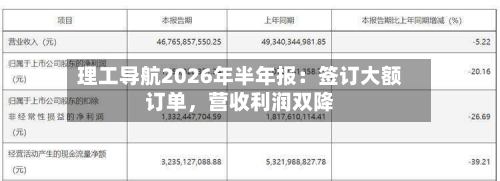 理工导航2026年半年报：签订大额订单，营收利润双降-第3张图片