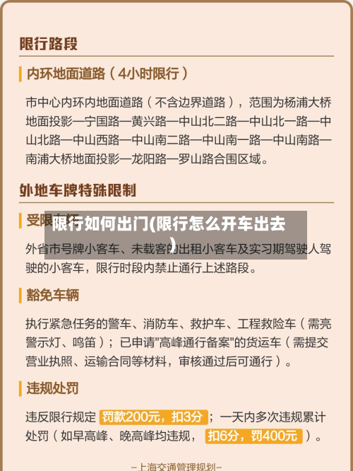 限行如何出门(限行怎么开车出去)-第1张图片
