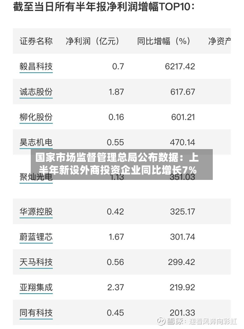 国家市场监督管理总局公布数据：上半年新设外商投资企业同比增长7%-第2张图片