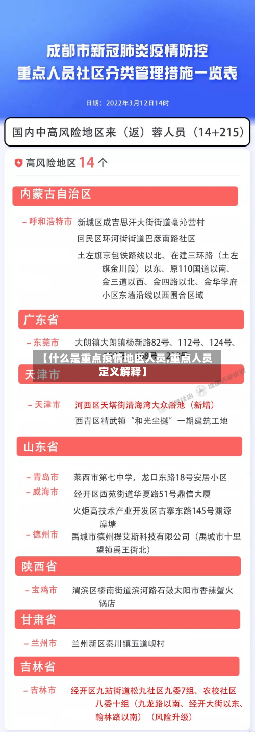 【什么是重点疫情地区人员,重点人员定义解释】