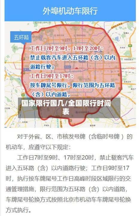 国家限行国几/全国限行时间表-第2张图片