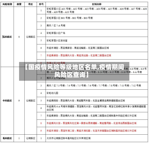 【国疫情风险等级地区名单,疫情期间风险区查询】-第2张图片