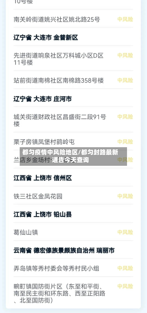 都匀疫情中风险地区/都匀封路最新通告今天查询