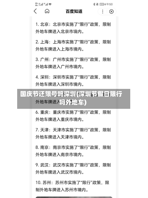 国庆节还限号吗深圳(深圳节假日限行吗外地车)