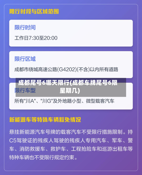 成都尾号6哪天限行(成都车牌尾号6限星期几)-第3张图片