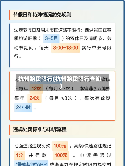 杭州路段限行(杭州路段限行查询)