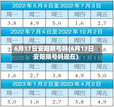 6月17日安阳限号吗(6月17日安阳限号吗现在)-第3张图片