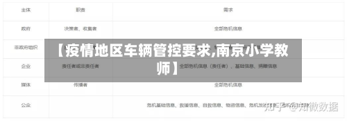【疫情地区车辆管控要求,南京小学教师】-第2张图片