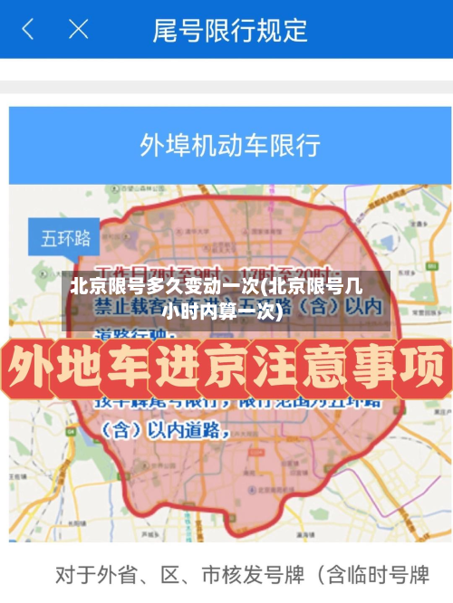 北京限号多久变动一次(北京限号几小时内算一次)