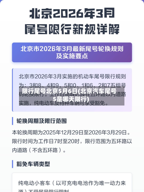 限行尾号北京5月6日(北京汽车尾号5是哪天限行)