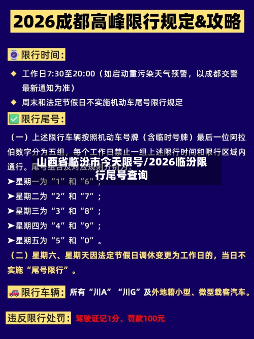 山西省临汾市今天限号/2026临汾限行尾号查询-第3张图片