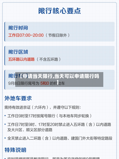 【申请当天限行,当天可以申请限行吗】-第3张图片